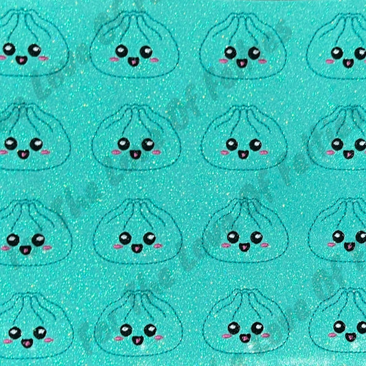 Teal Glitter Dumpling Feltie