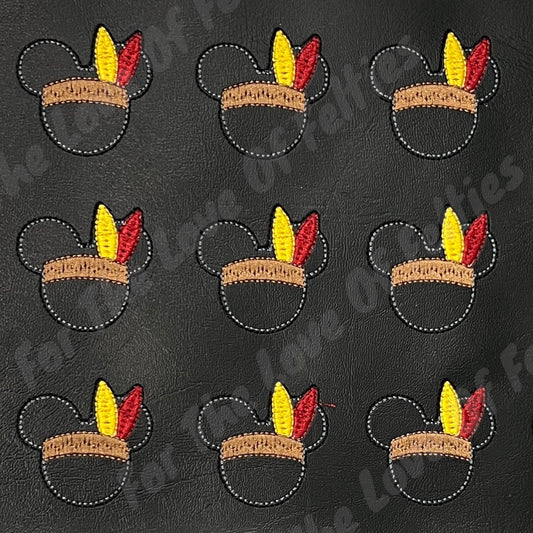 Native Boy Mouse Head Feltie