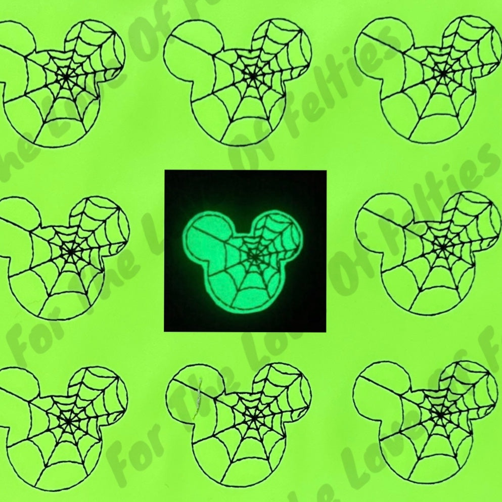 Glow In The Dark Spiderweb Mouse Head Feltie