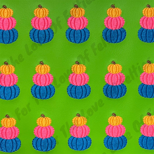Neon Stacked Pumpkin Feltie