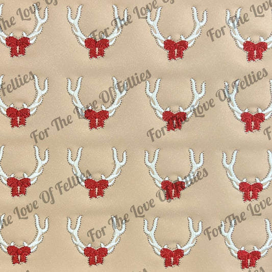 Antlers With Red Bow Feltie