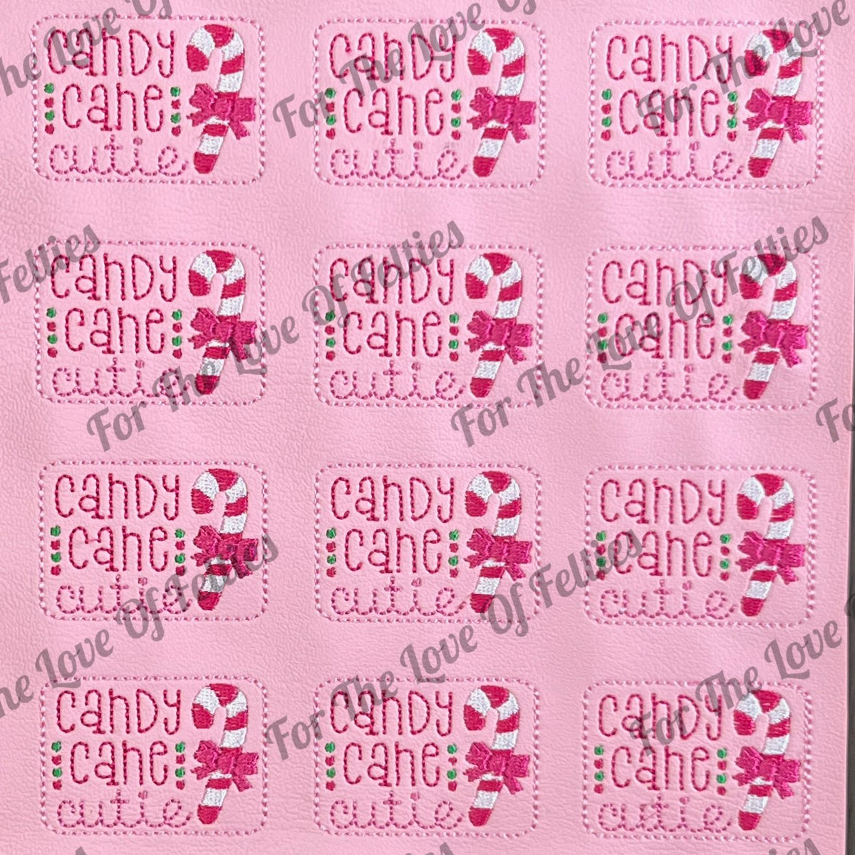 Pink Matte Candy Cane Cutie Feltie