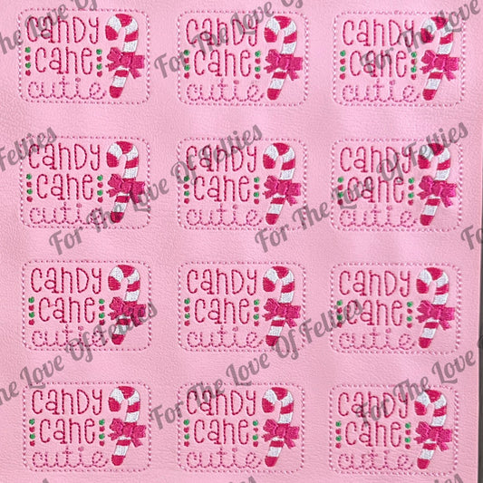 Pink Matte Candy Cane Cutie Feltie
