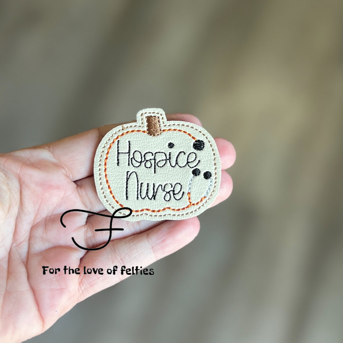 Hospice Nurse Pumpkin Stethoscope Feltie