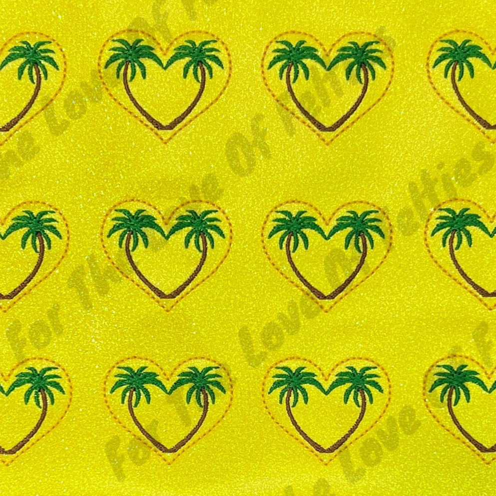 Yellow Palm Tree Heart Feltie