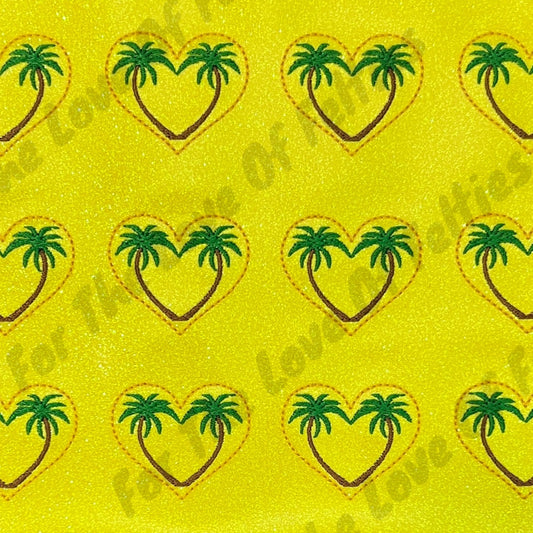 Yellow Palm Tree Heart Feltie