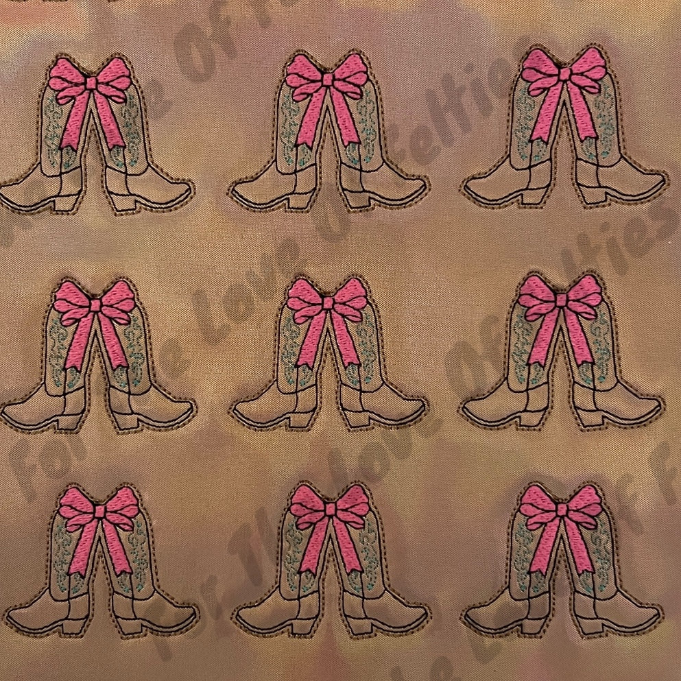 Boots with Pink Bow Feltie