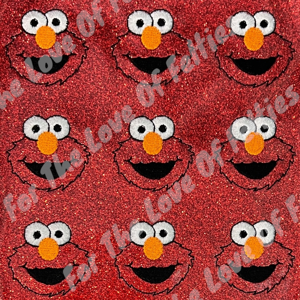 Red Glitter Furry Monster Feltie