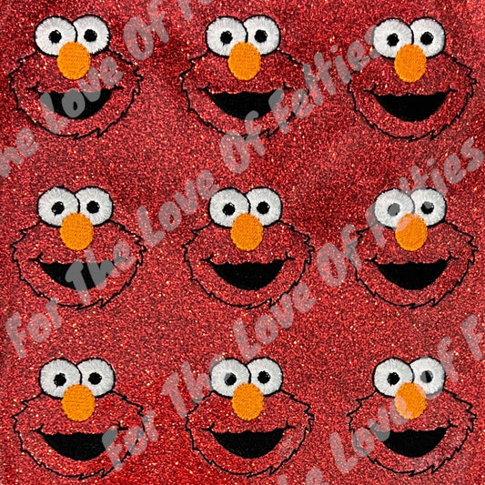 Red Glitter Furry Monster Feltie