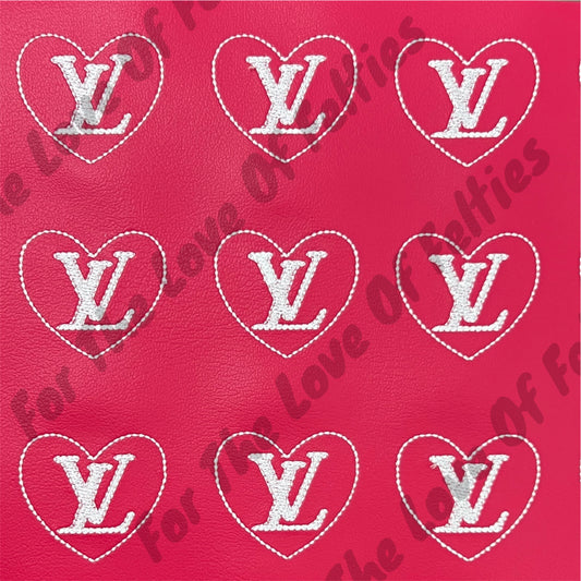 Hot Pink LV Heart Feltie