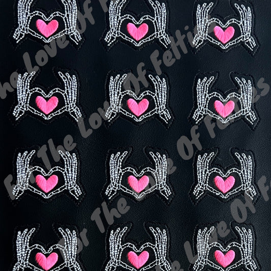 Skeleton Hand Heart Feltie