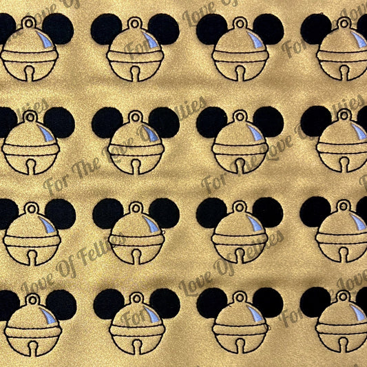Gold Shimmer Boy Mouse Bell  Feltie