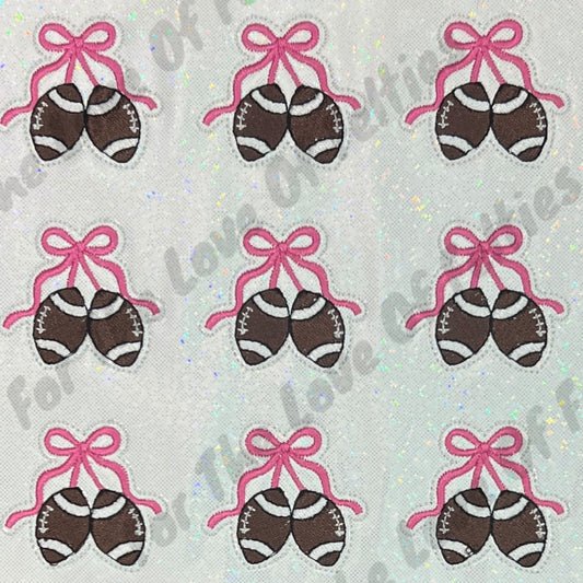 Footballs With Coquette Bow Feltie
