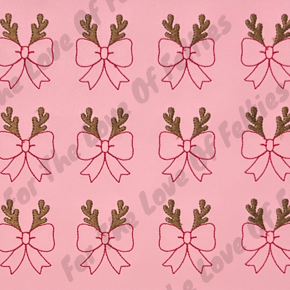 Pink Deer Bow Feltie