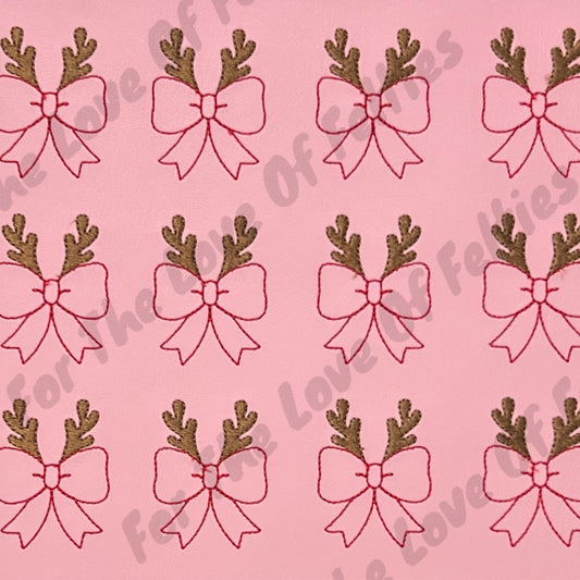 Pink Deer Bow Feltie