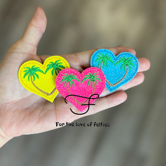 Palm Tree Heart Feltie