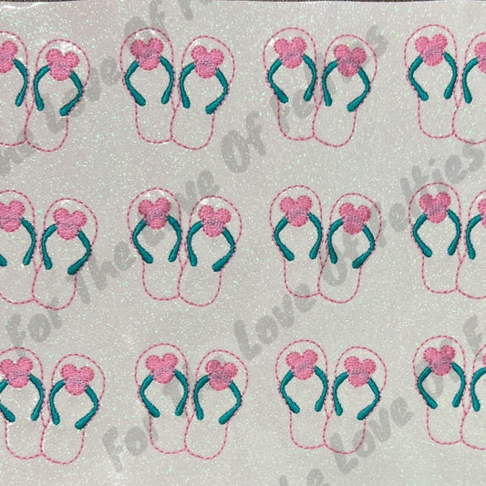 White Mouse Flip Flop Feltie