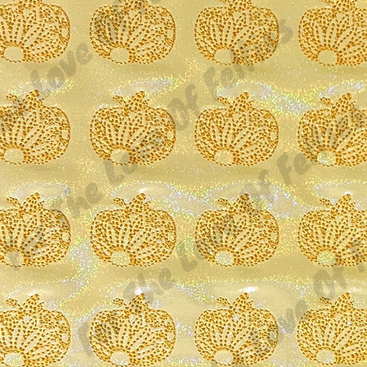 Yellow Pumpkin Sunflower Redwork Feltie