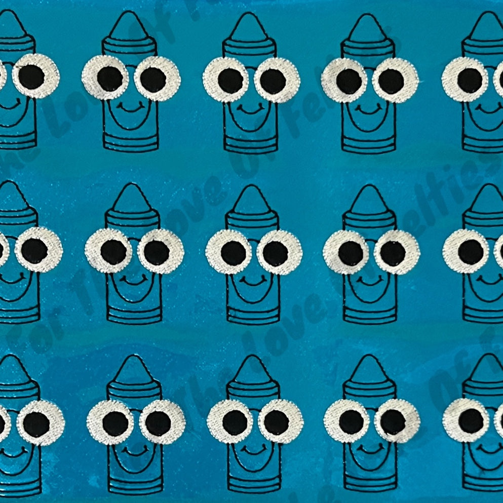 Big Eyed Blue Crayon Feltie