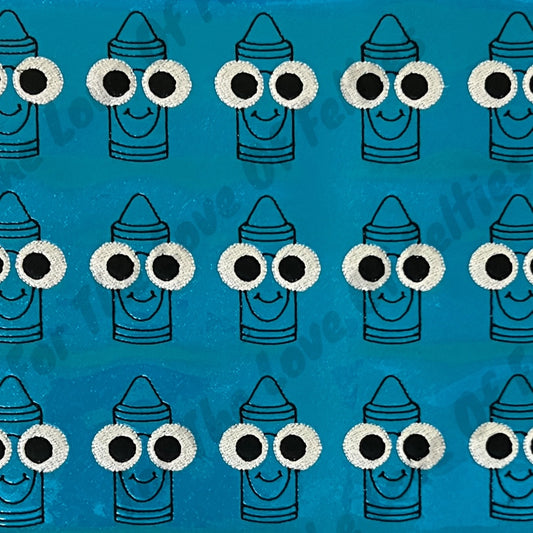 Big Eyed Blue Crayon Feltie
