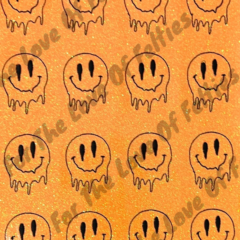 Orange Melting Smiley Feltie
