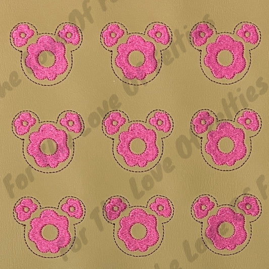 Pink Frosted Mouse Donut Feltie