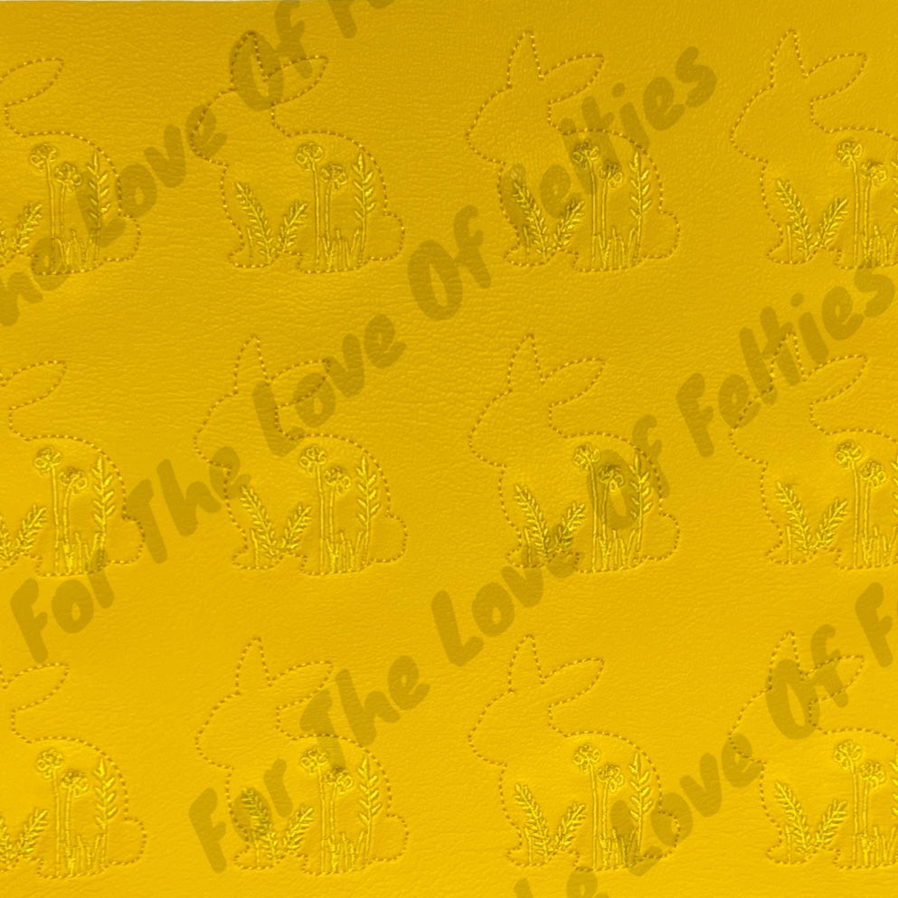 Yellow Floral Bunny Feltie