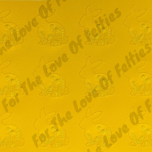 Yellow Floral Bunny Feltie