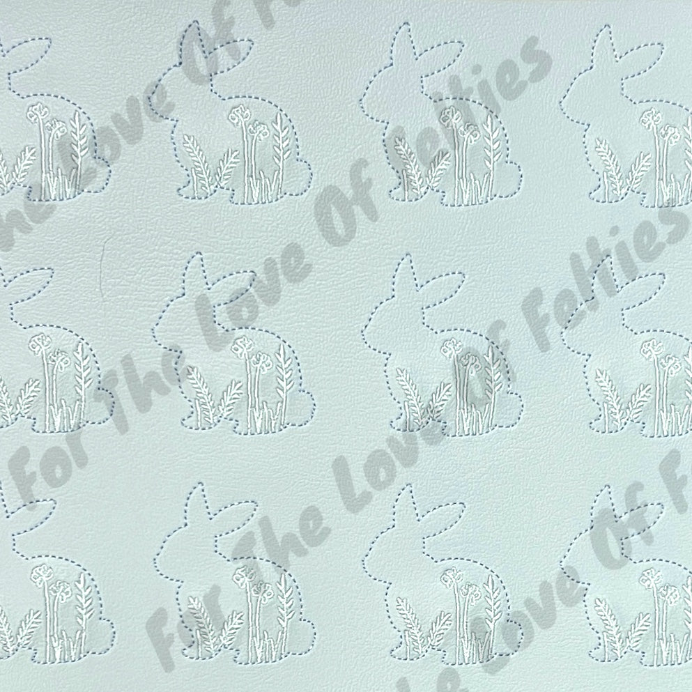 Light Blue Floral Bunny Feltie