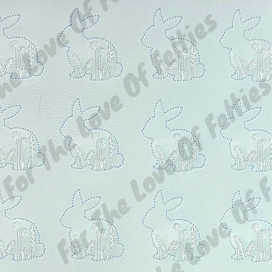 Light Blue Floral Bunny Feltie