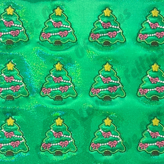 Christmas Tree With Pink Bow Feltie