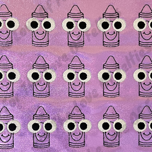 Big Eyed Purple Crayon Feltie