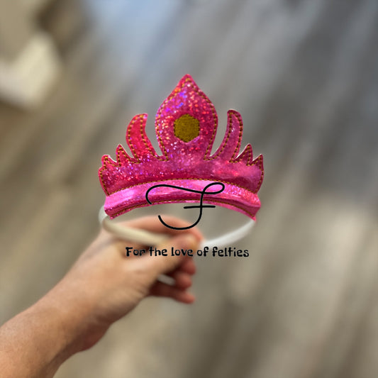 Pink Princess Crown Headband Slider