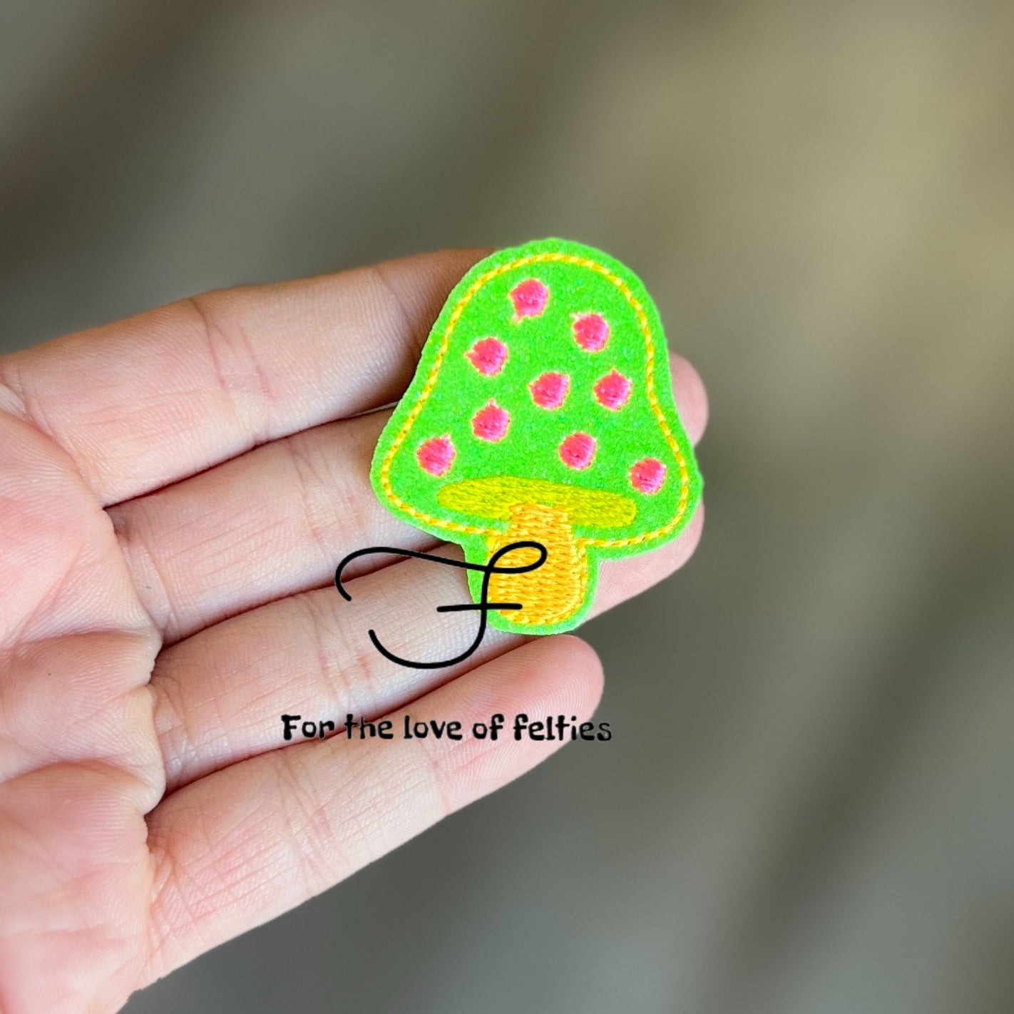 Neon Mushroom Feltie