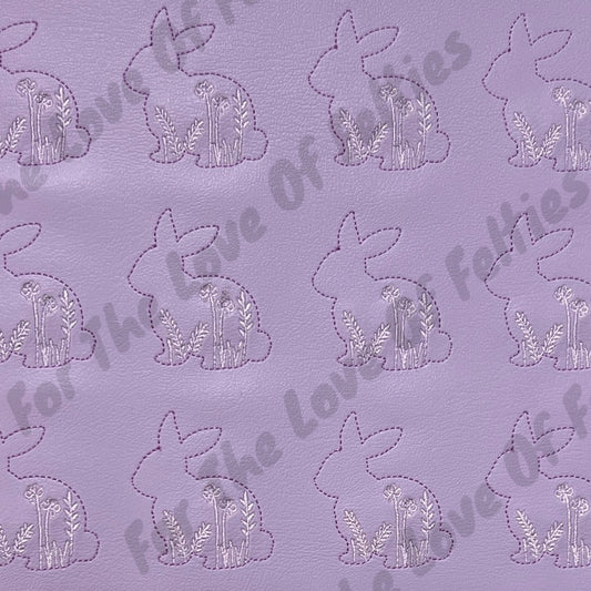 Purple Floral Bunny Feltie