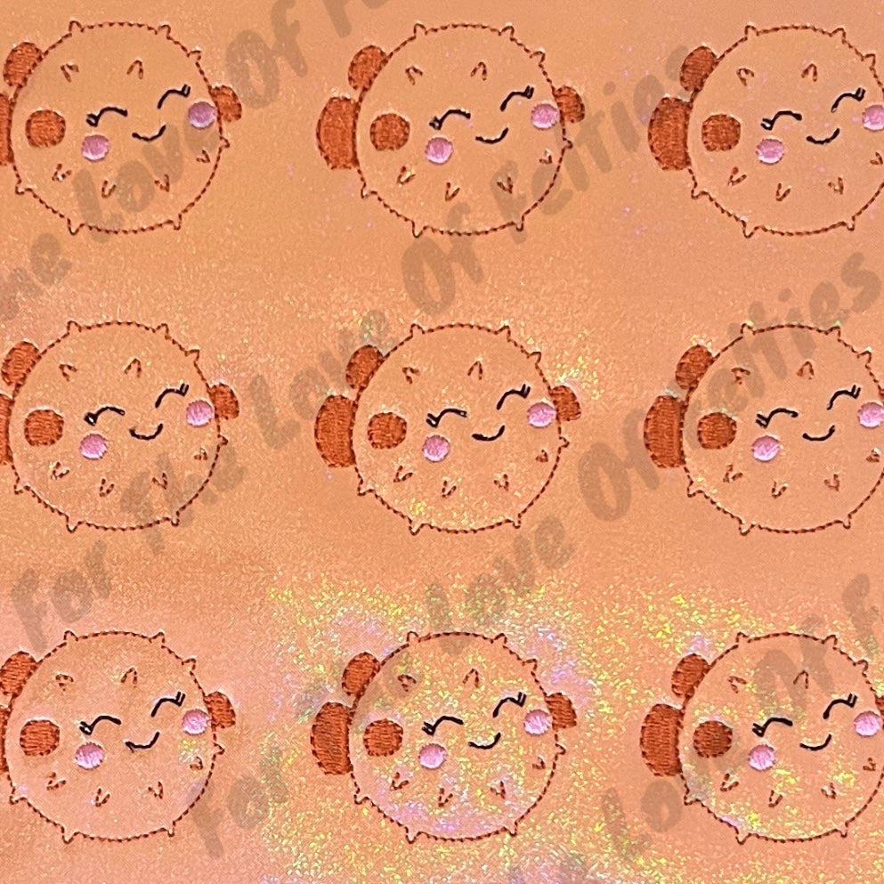 Orange Puffer Fish Feltie