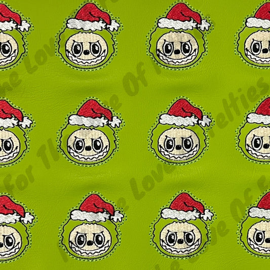 Green Santa Labubu Feltie