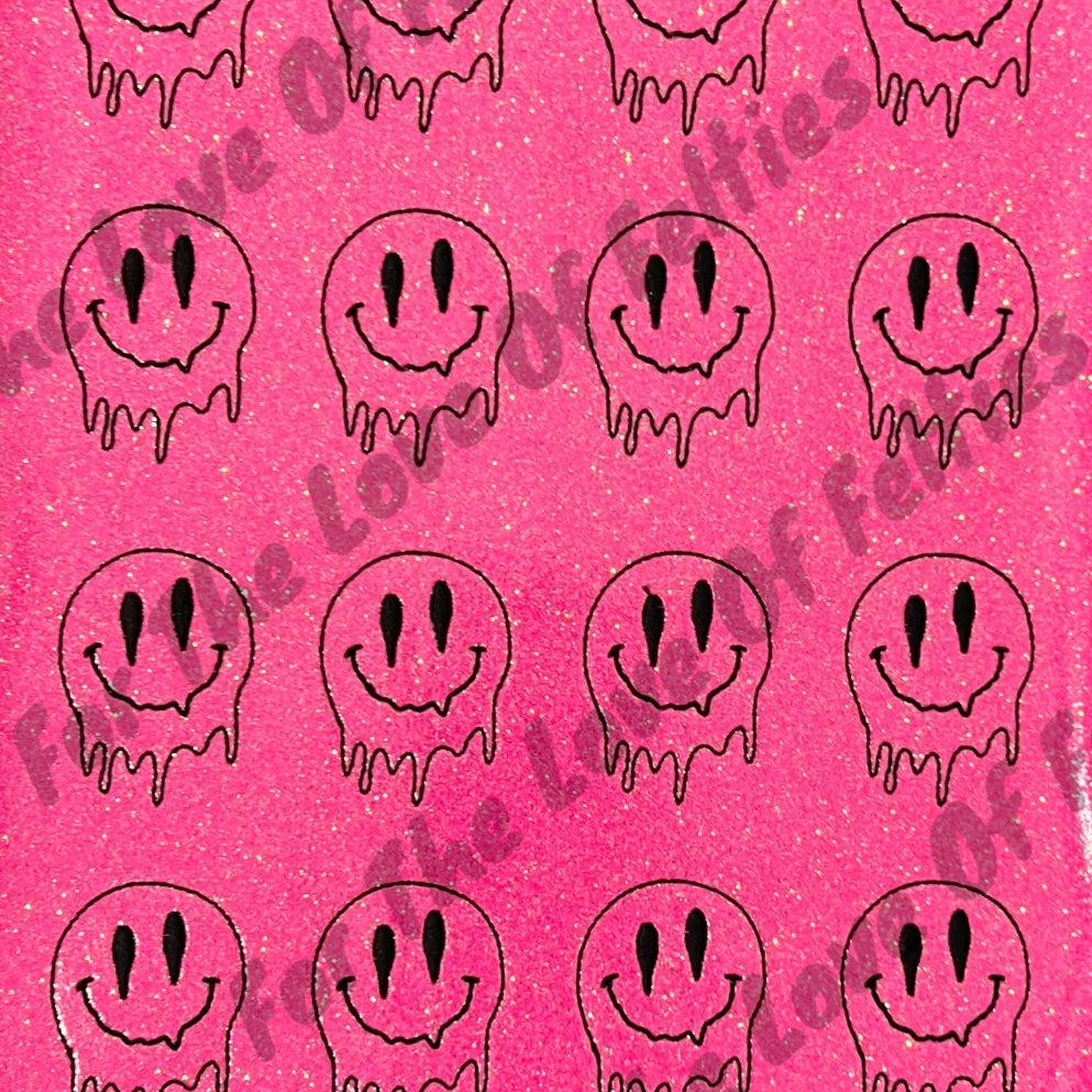 Pink Melting Smiley Feltie