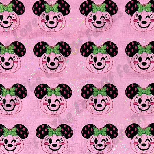 Pink Girl Mouse Pumpkin Feltie