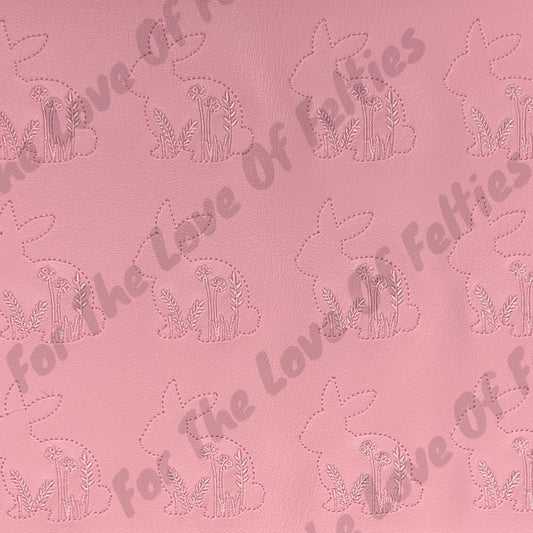 Pink Floral Bunny Feltie