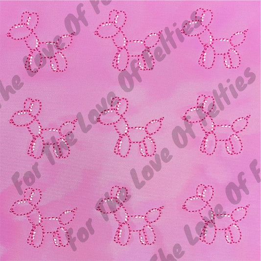 Pink Dog Balloon Feltie