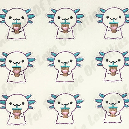 Axolotl With Coffee Feltie