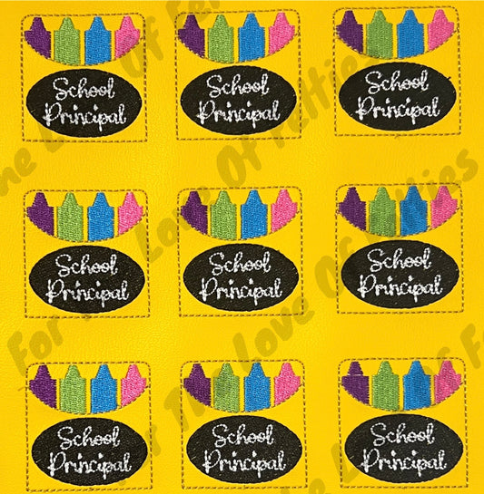 School Principal Crayon Box Feltie
