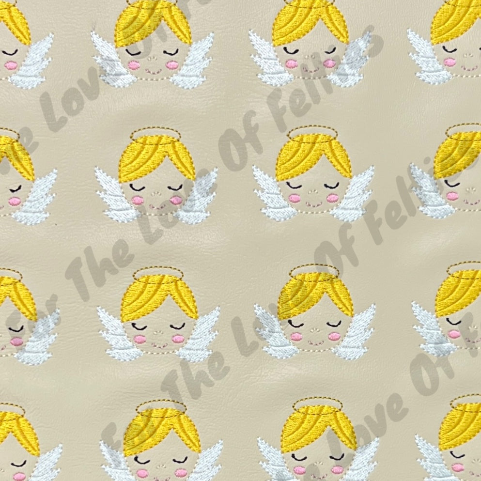 Light Skinned Blonde Angel Head Feltie