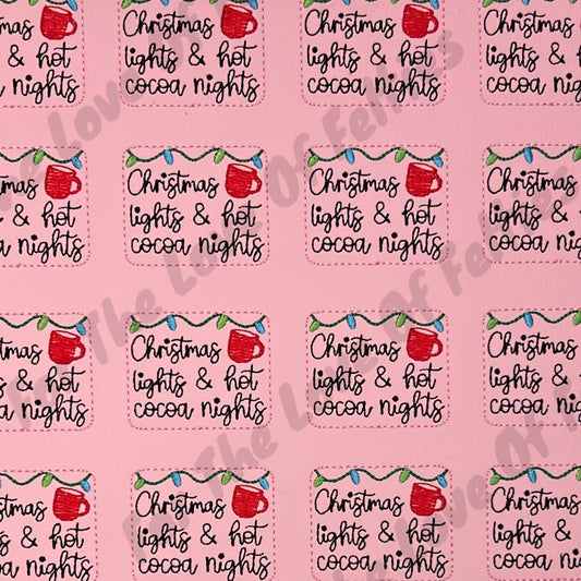 Pink Christmas Lights And Hot Cocoa Nights Feltie