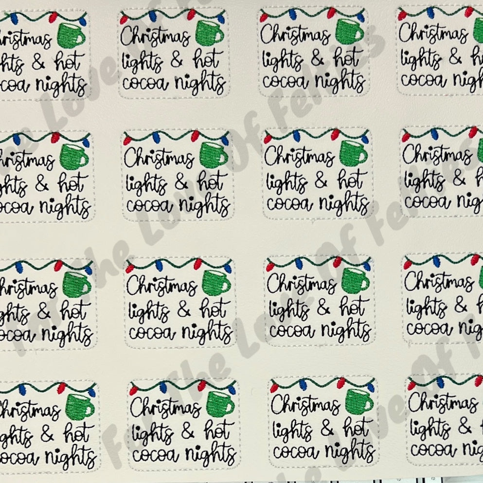 White Christmas Lights And Hot Cocoa Nights Feltie