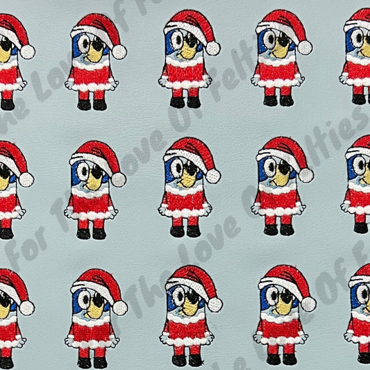 Blue Santa Dog Feltie
