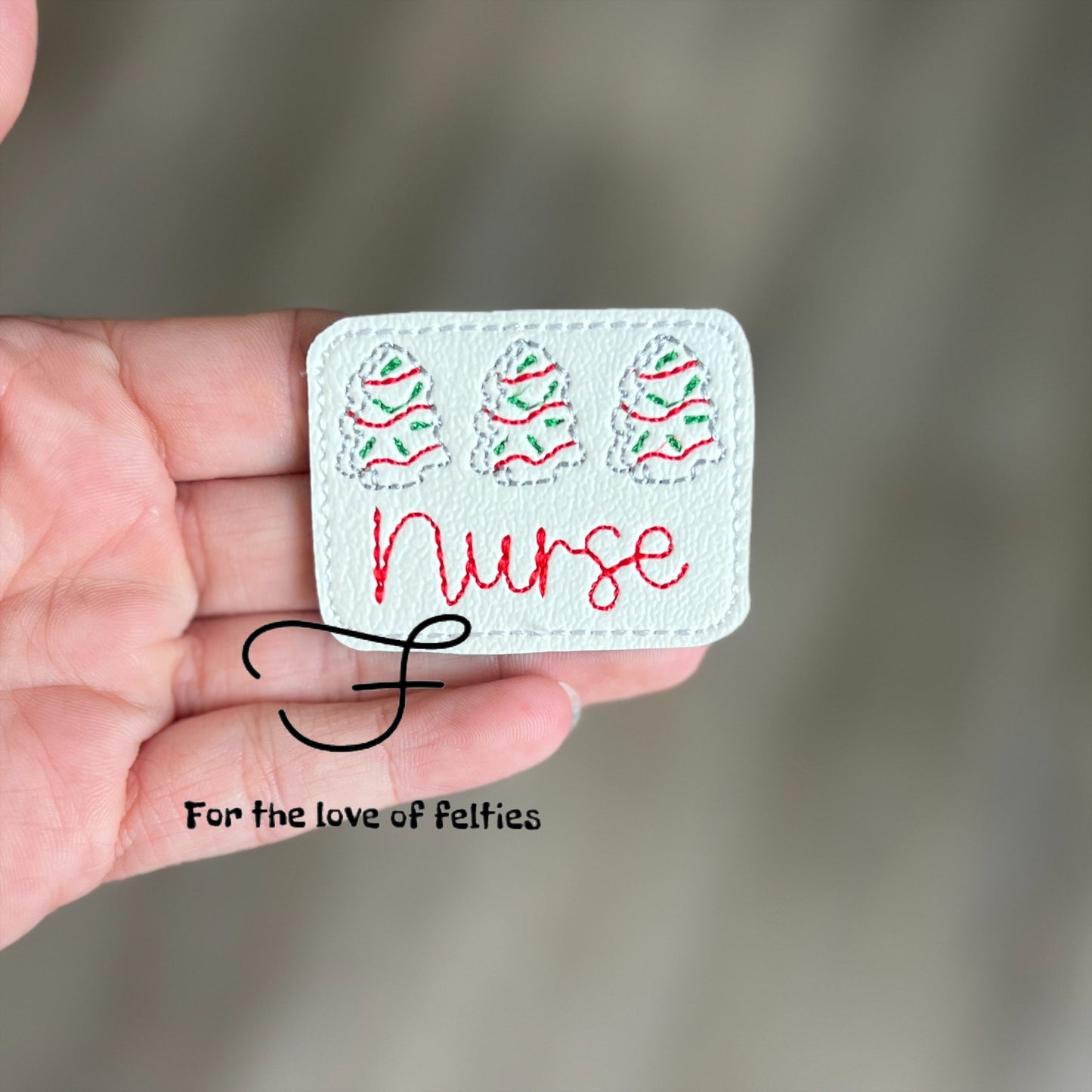 Nurse Christmas Tree Cake Feltie