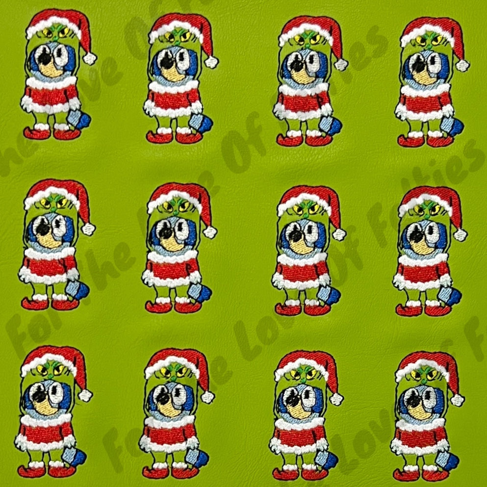 Blue Mean One Dog Feltie