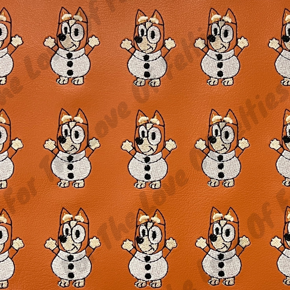 Orange Snowman Dog Feltie